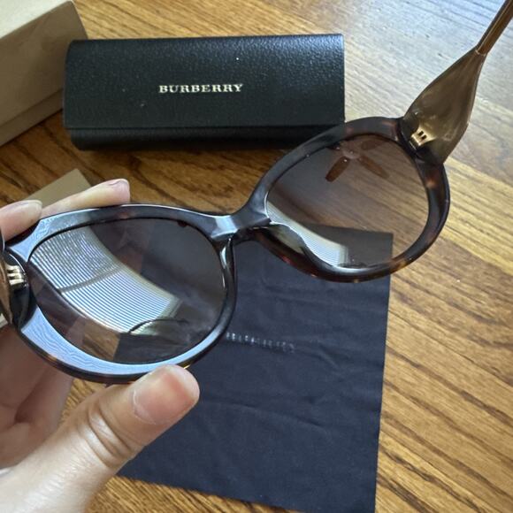 Burberry Sunglasses B4191 3002/13 Dark Havana Gold Frames with Brown Lenses main image 13